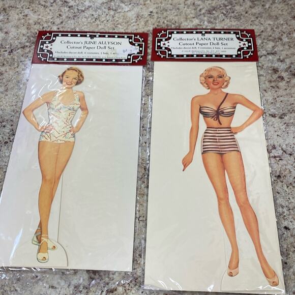 Vintage June Allyson and Lana Turner paper doll sets by Shackman Collection - Picture 1 of 2